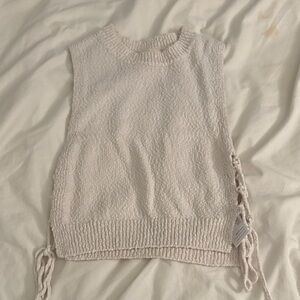 Knit crop top with tie sides